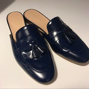 JCrew Charlie Oxford Mules, Navy, Size 9